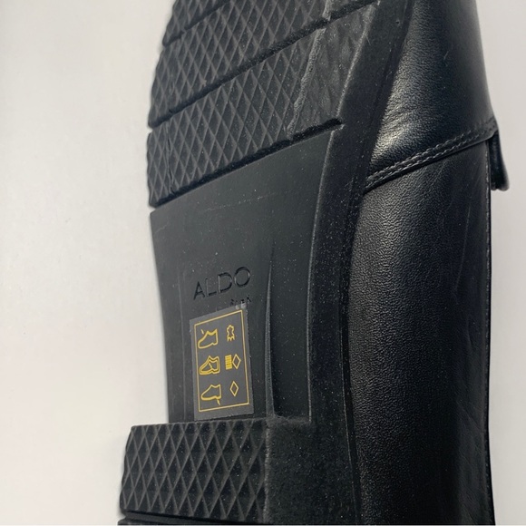 NEW ALDO Women's Slip on Black Genuine Leather Loafers Size 6 Flats Shoes - Picture 13 of 14